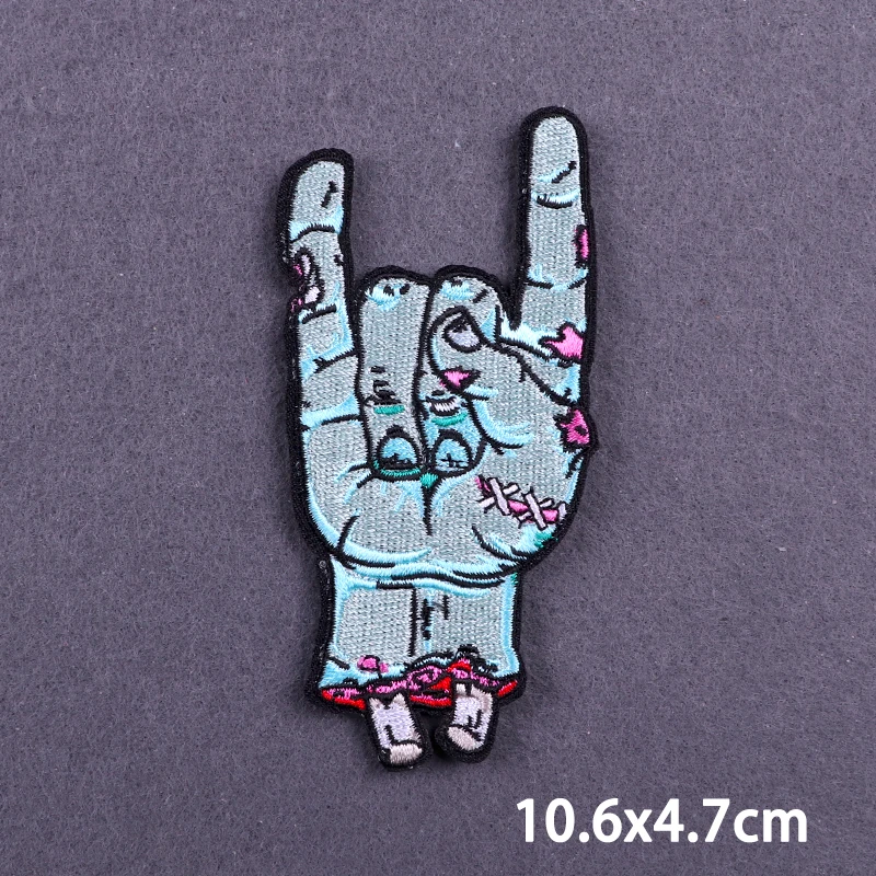 Parches bordados de llama para fumar, parches para planchar para ropa, parches fusibles DIY para ropa, pegatinas de insignia con apliques de calavera Punk - imagen 3