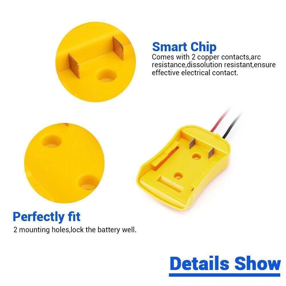 Convertidor adaptador de batería apto para Dewalt 14,4 V 18V 20V batería de iones de litio herramienta eléctrica DIY convertidor de batería con conector de fusible - imagen 3