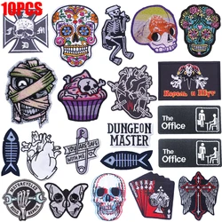Parches bordados punk: cráneo letras eslogan mariposa/corazón para planchar