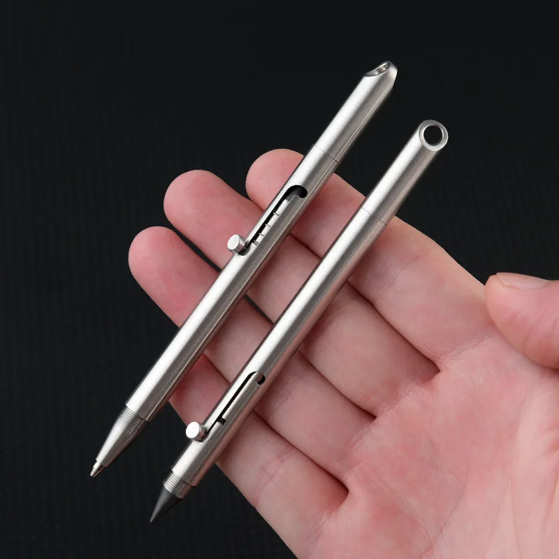 Lápiz eterno táctico – Bolígrafo acero inoxidable con llavero - imagen 4