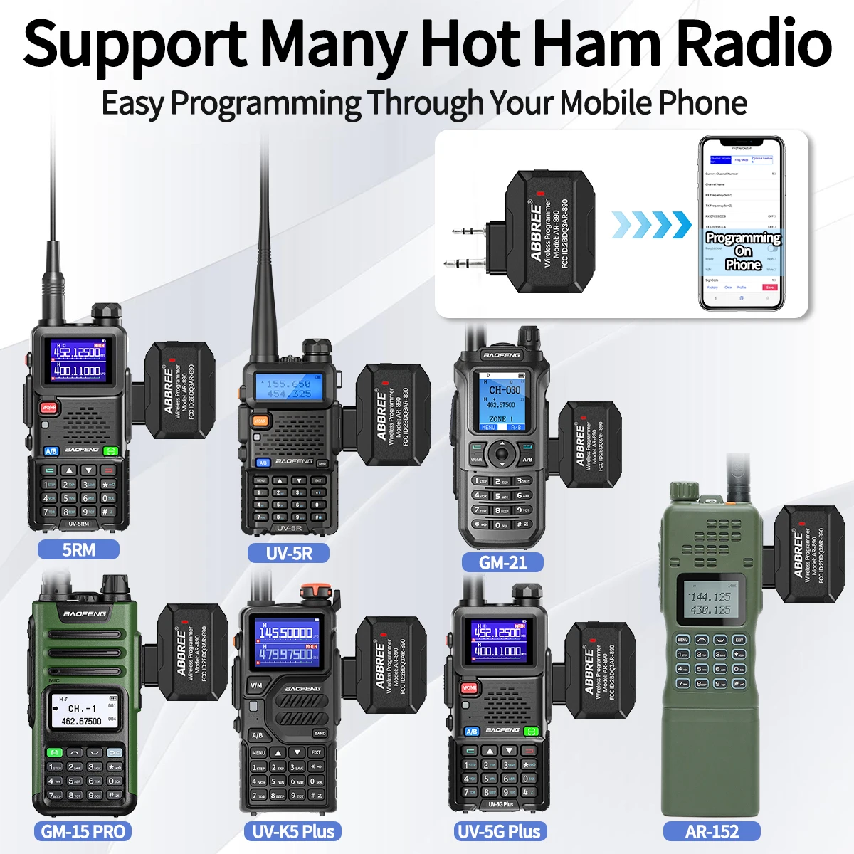 Programador inalámbrico Bluetooth Plug & Play programación de aplicaciones de teléfono para Baofeng Walkie Talkie UV-5R BF-888S UV-21 PRO Quansheng UV-K5 - imagen 5