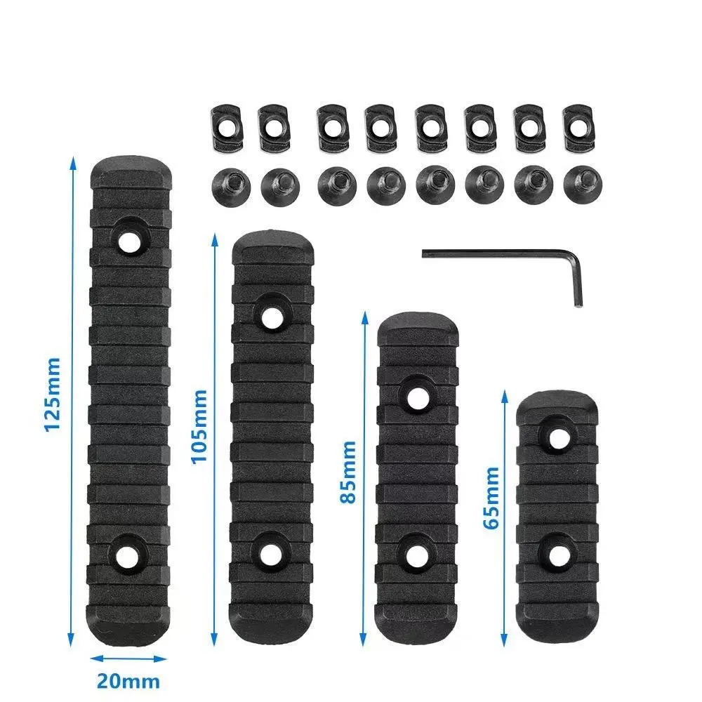 MLOK Juego de tiras de alambre guía de nailon (4 piezas) - Accesorio táctico para pistolas de juguete M16/HK416 (ajuste universal) - imagen 2