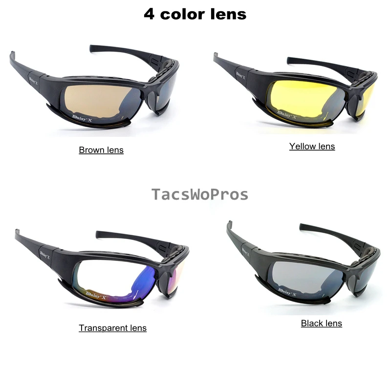 Gafas polarizadas deportivas tácticas, gafas de protección para tiro Airsoft, gafas para exteriores, senderismo, caza, combate, Paintball, 4 lentes - imagen 2