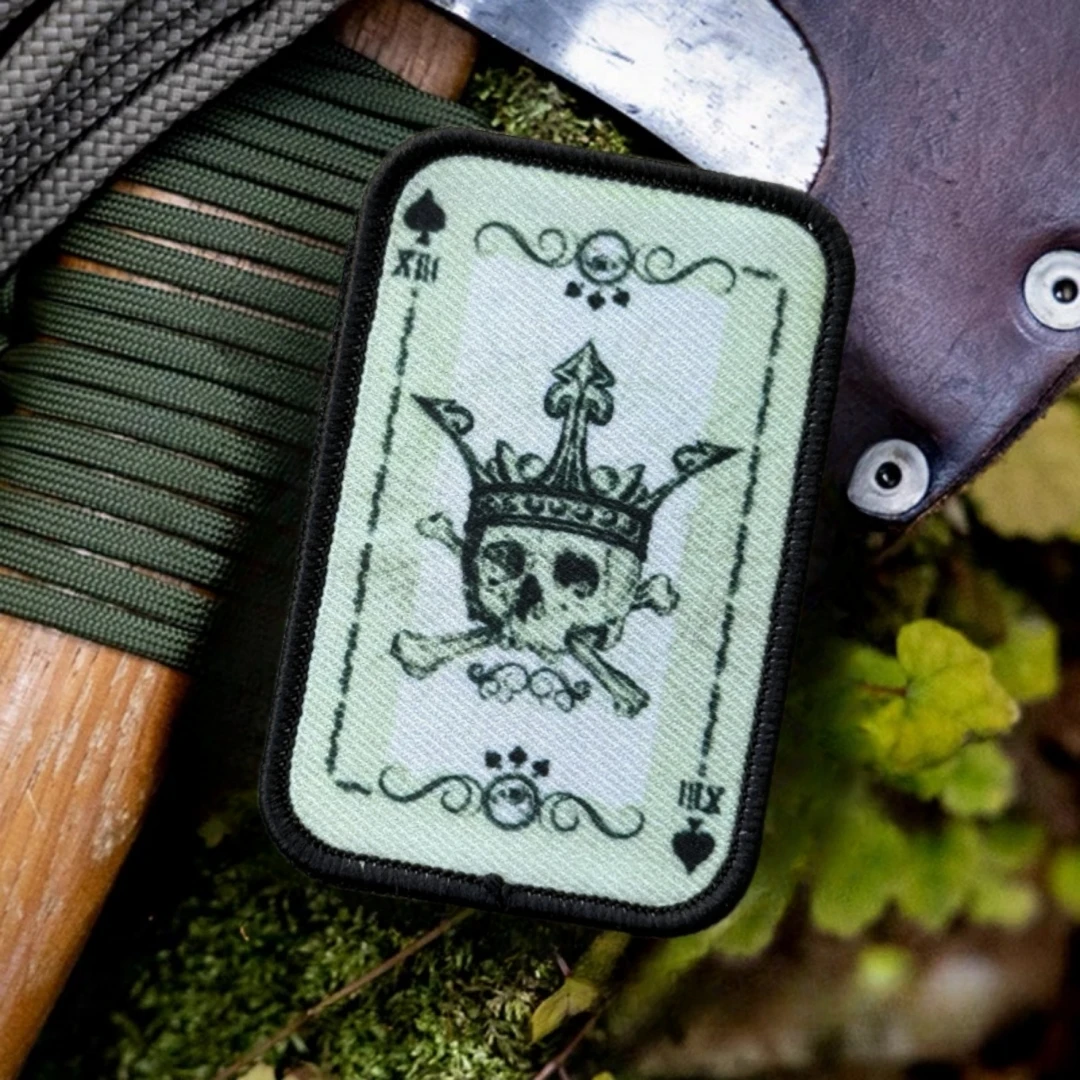 Parche táctico de moral Ace of Spades, brazalete del ejército militar, parches de gancho y bucle impresos para ropa, pegatina para mochila - imagen 3