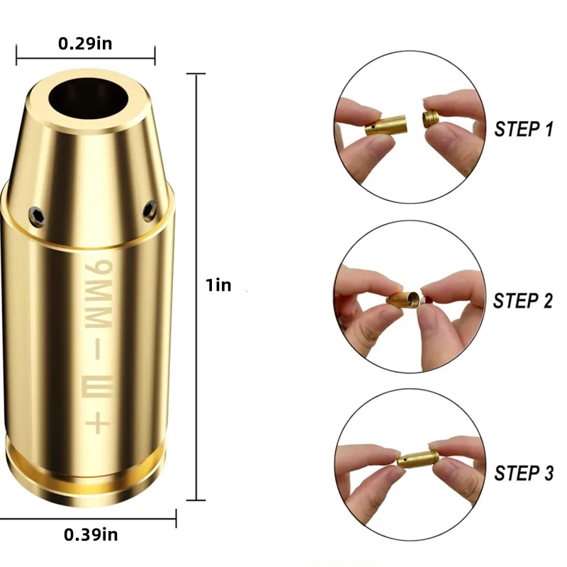 Mira de orificio láser roja de 9MM 223 mira de borosighter de latón con punto rojo de 5,56mm con baterías - imagen 3