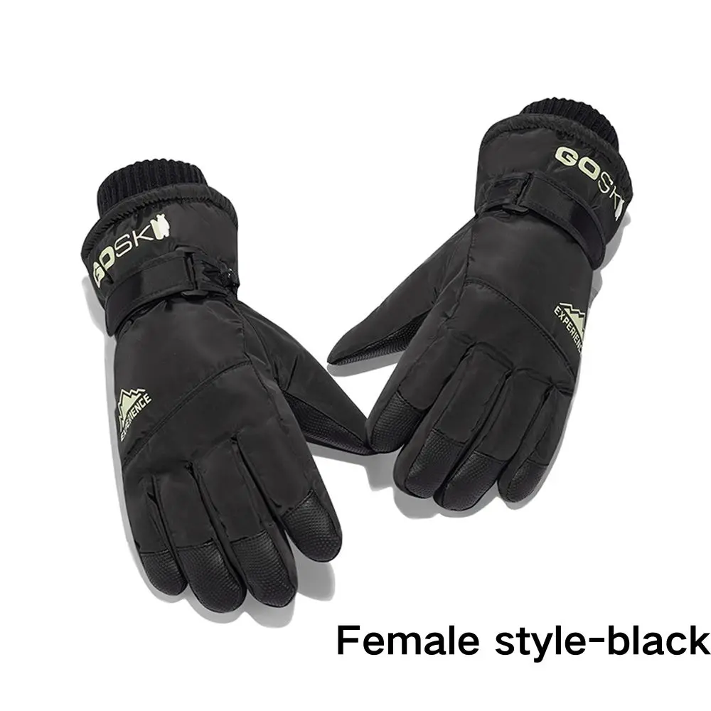 Guantes de esquí para hombre y mujer, manoplas cálidas y de terciopelo para ciclismo en coche eléctrico, pantalla táctil, resistentes al agua, antideslizantes y fríos, Invierno - imagen 3