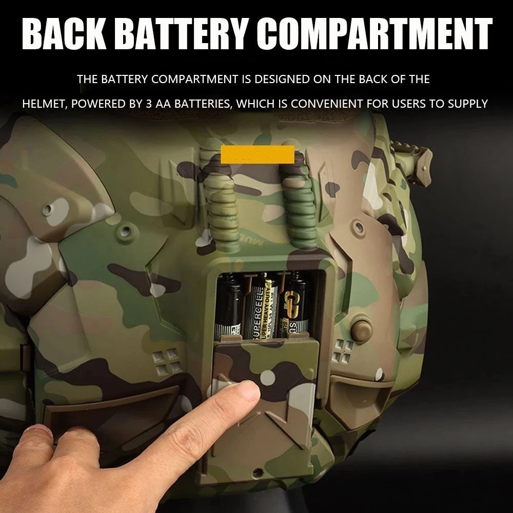 Casco táctico de asalto W-Ronin y máscara táctica, diseño Modular, auriculares integrados, casco con ventilador antiniebla, equipo de caza Airsoft - imagen 5