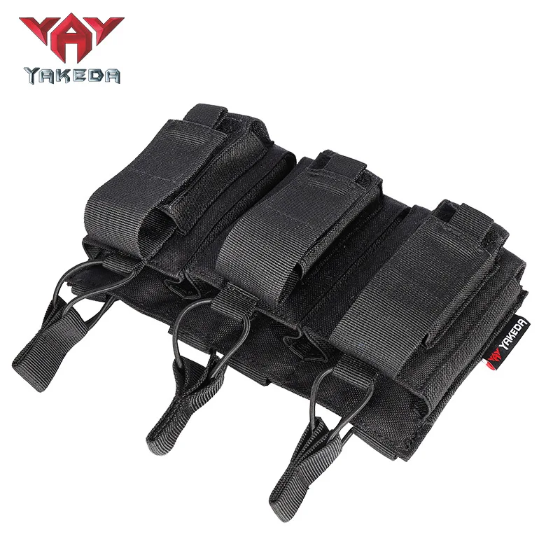 YAKEDA 9*5*2,4 pulgadas bolsa táctica para revistas MOLLE Triple revista caza al aire libre Paintball Mag cartucho accesorios bolsa - imagen 5