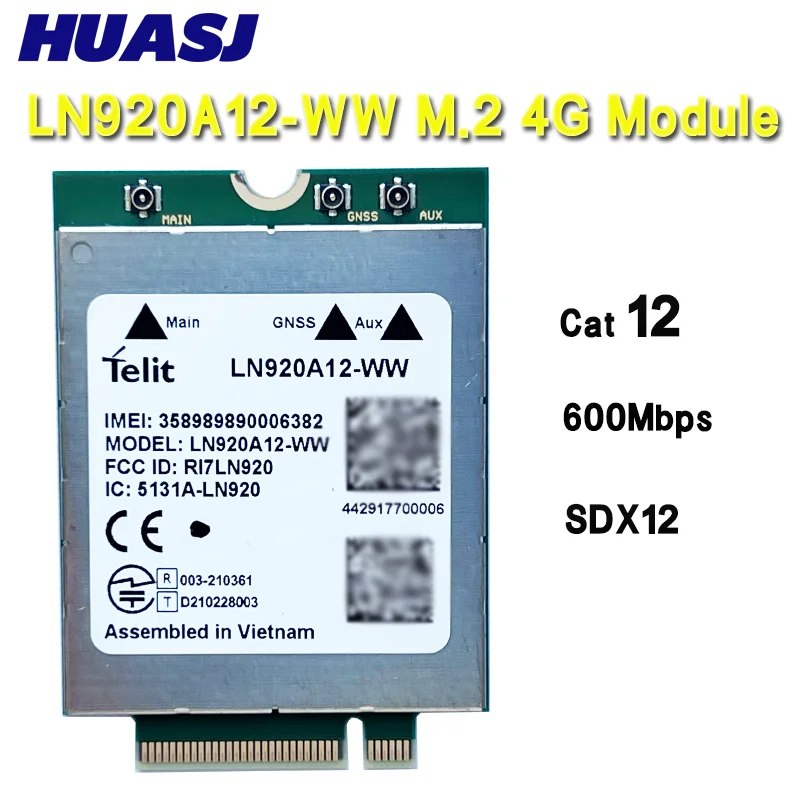 LN920A12-WW M.2 4G Módulo 4G Tarjeta SDX12 Cat12 600Mbps LTE para computadora portátil