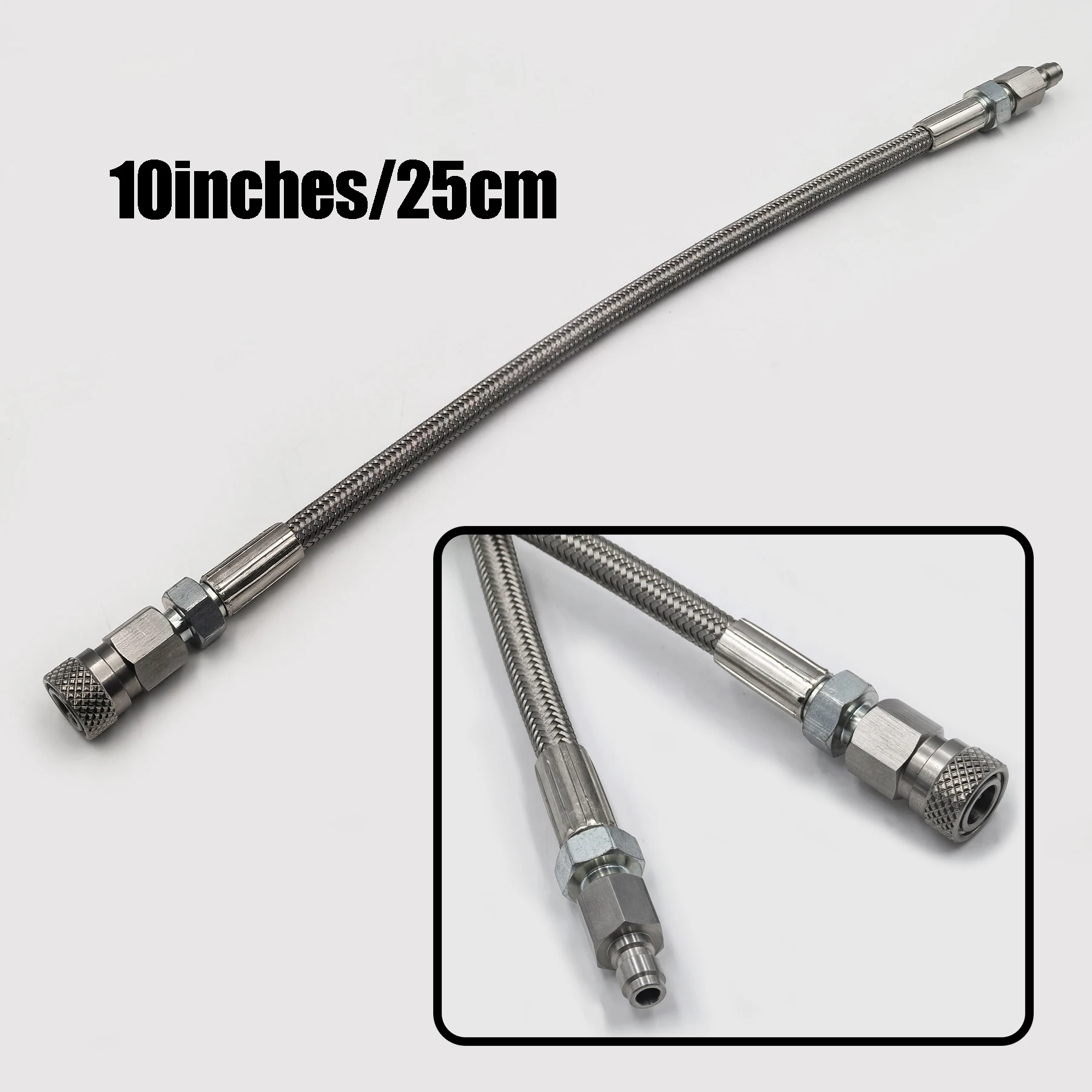 Manguera de carga de látigo de llenado de alta presión, extensión de tubo largo remoto, extremo hembra y macho de acero inoxidable, desconexión rápida de 8mm - imagen 3