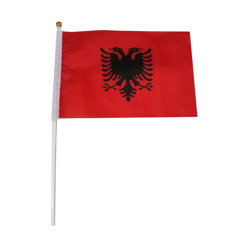 Bandera Albania ondulada a mano para decoración y coleccionismo - imagen 2