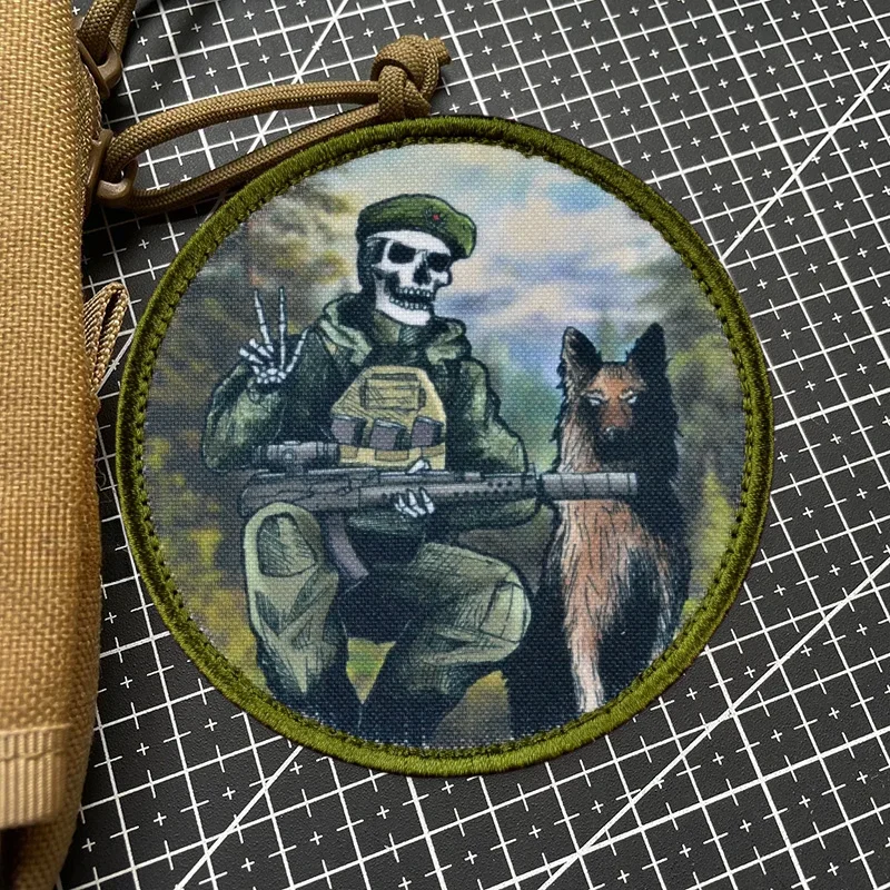 Insignia de moral táctica con estampado de "guardia de borde", parche de patrulla canina, brazalete militar Chevron, pegatinas de mochila de gancho y bucle - imagen 2
