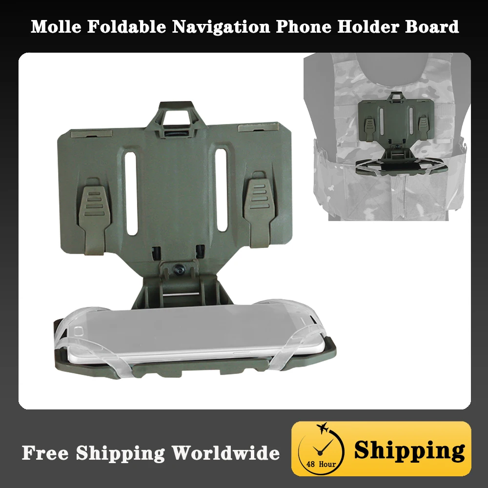 Tablero de navegación plegable, soporte para teléfono inteligente, placa táctica, accesorios para chaleco, soporte para pecho de teléfono para tamaño de pantalla de 4,7-6,7 pulgadas - imagen 2
