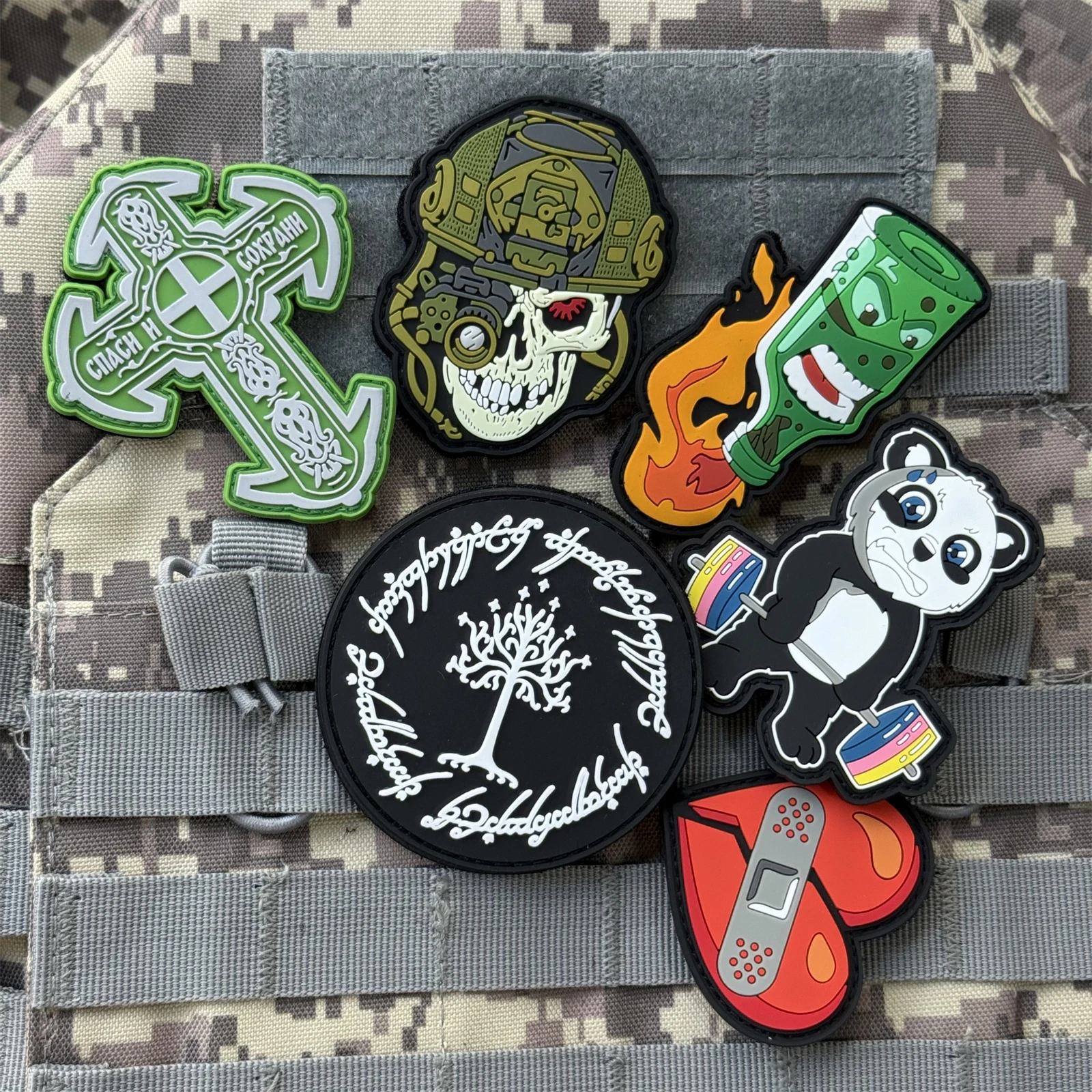 Parche con insignia de moral de esqueleto para casco táctico "La cruz de Cristo", parches militares de gancho y bucle de PVC, pegatinas para mochila y ropa