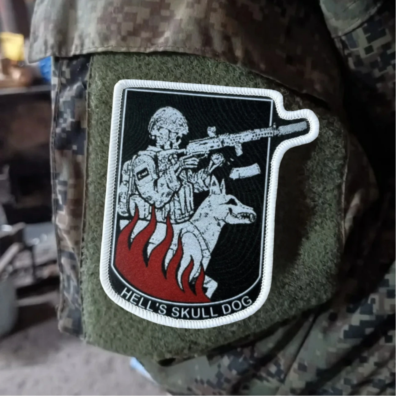 Parches de gancho y bucle impresos con cuerpo de bordado de kinólogo para ropa, insignia de moral táctica, pegatina decorativa para mochila militar