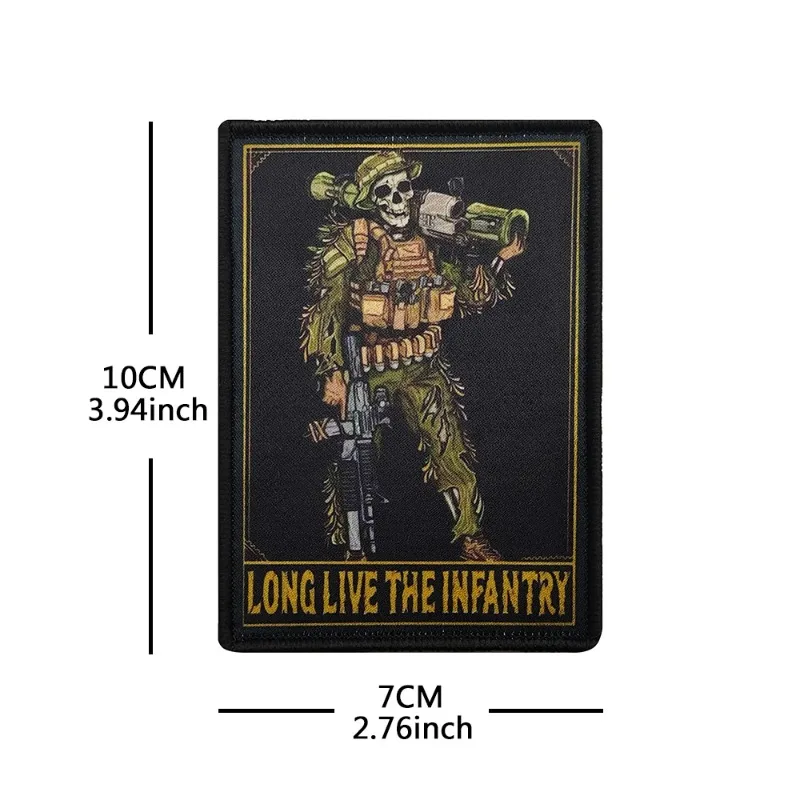 Parche táctico infantería esqueleto con pistola para chaqueta - imagen 3