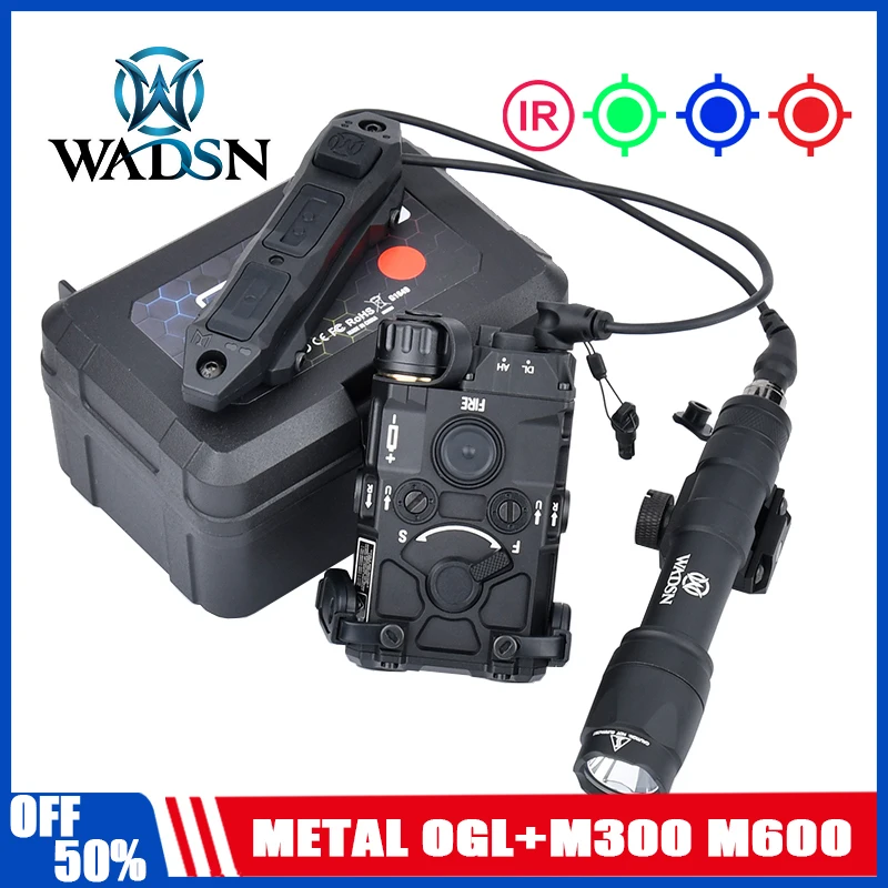 Wadsn Linterna táctica láser RGB puntero IR M600C doble presión