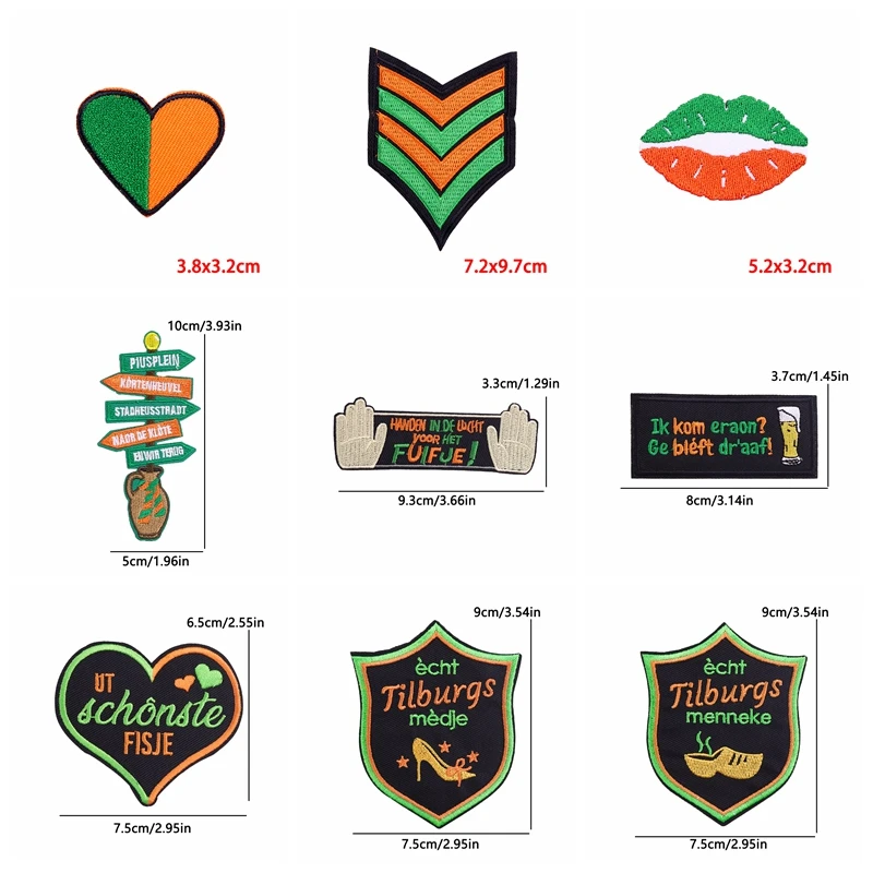 Parche bordado con emblema de Kruikenstad, parche de Carnaval de Países Bajos, parches para planchar para ropa, insignia para coser, venta al por mayor, 10 Uds. - imagen 4