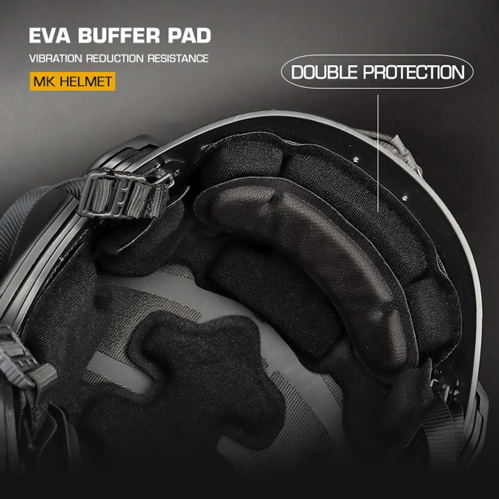 Casco táctico MK engrosado para caza al aire libre, entrenamiento de combate, casco rápido, tiro, Airsoft, deportes de ciclismo, equipo de protección completa - imagen 5