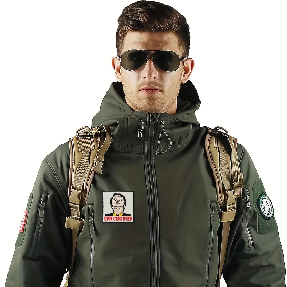 parches velcro mochila tácticos de bordados Parche de meme divertido certificado CPR, insignia de Velcros de moral militar táctica para chaquetas, mochilas Molle para exteriores y apliques de equipo, 1 ud. - imagen 3