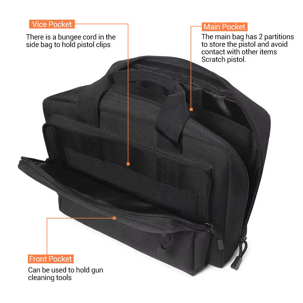 Funda pistola táctica lona – Doble capa con compartimento visor - imagen 3