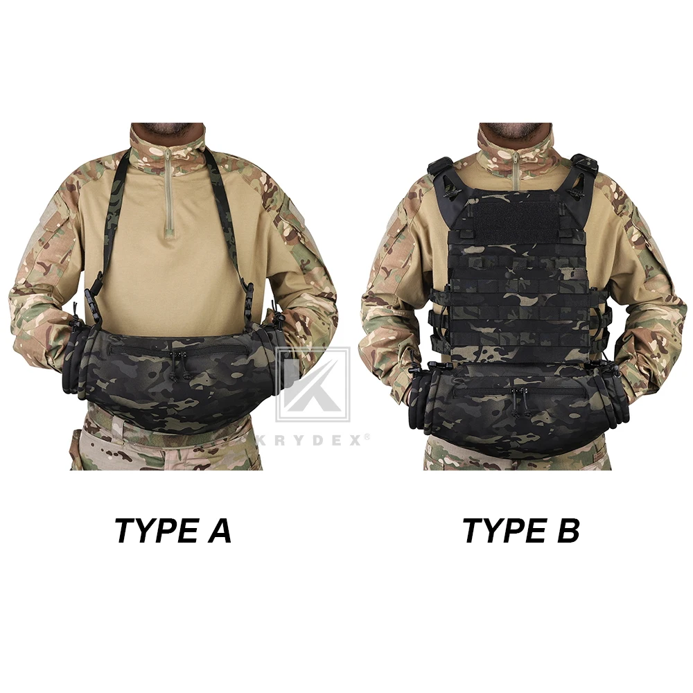 KRYDEX Bolsa calentadora de manos, manguito táctico de invierno con forro polar Sherpa, equipo resistente al agua para clima frío para acampar al aire libre, - imagen 2