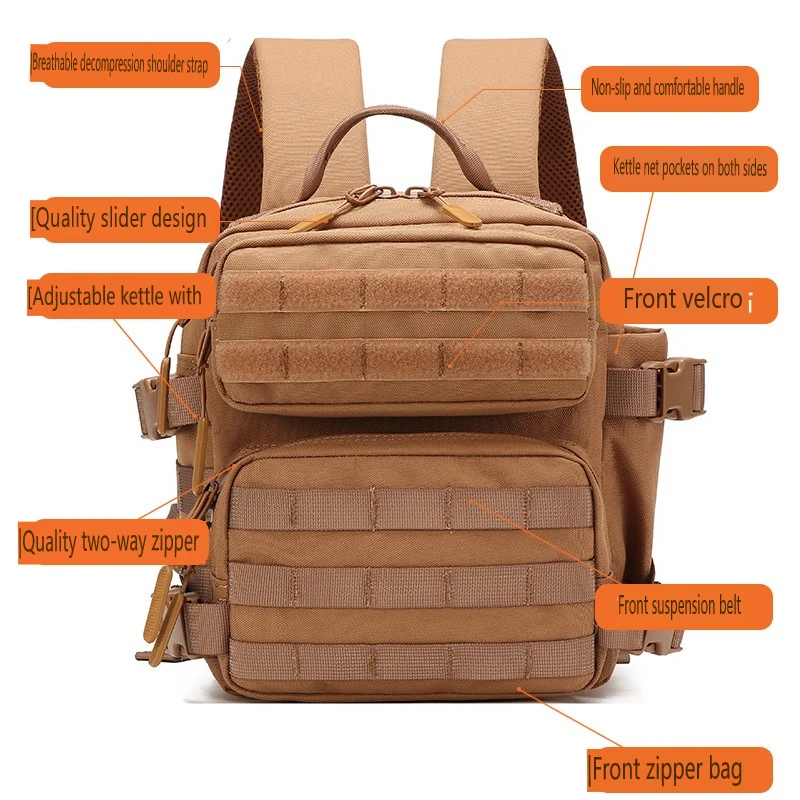 Mochila táctica MOLLE ripstop resistente para senderismo y acampada - imagen 2