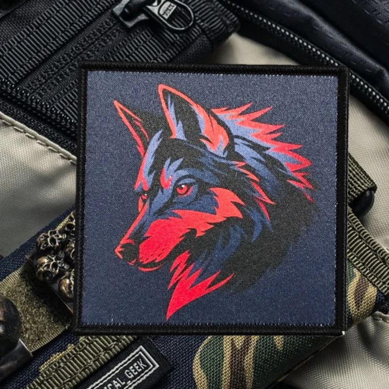 Parche con estampado militar "lobo", chaleco táctico, insignia de moral con gancho y bucle, pegatina decorativa para mochila, parches para brazalete para ropa - imagen 5