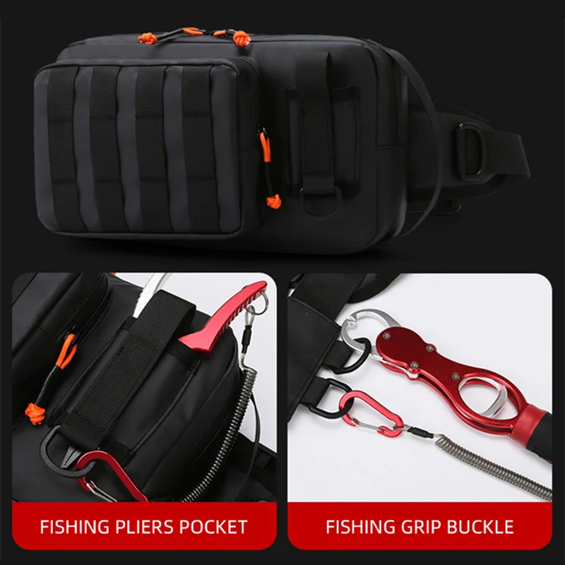 Bolsa de pecho para hombre, chaleco táctico resistente al desgaste, riñonera Molle, paquete de cinturón para señuelo, bolsa para aparejos de caza para viajes al aire libre, Camping, senderismo - imagen 5