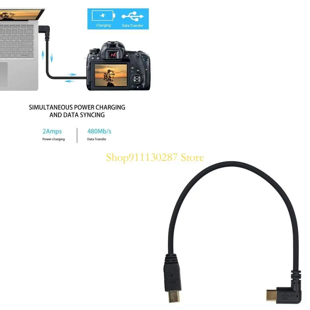 Cable convertidor J1HC Mini USB a tipo C USB 3.1 90 grados para conectar y cargar cámaras