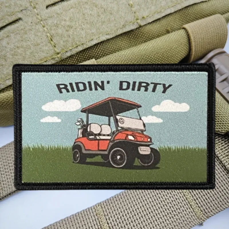 Parche de impresión RIDIN' DIRTY, chaleco táctico, sombreros con gancho y bucle, insignia de moral, mochila, pegatinas decorativas, parches para brazalete para ropa - imagen 4