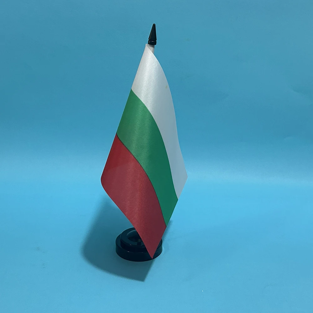 Bandera Bulgaria escritorio 14x21 cm – Poliéster nacional mini - imagen 2