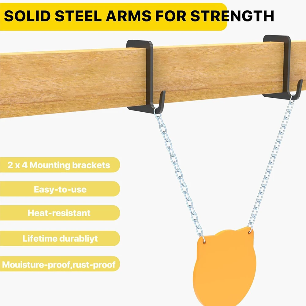 Gancho colgante de objetivo DIY, Kit de soporte de tiro de acero, Clip de gancho de soporte de objetivo con soportes de montaje para tiro al aire libre - imagen 4