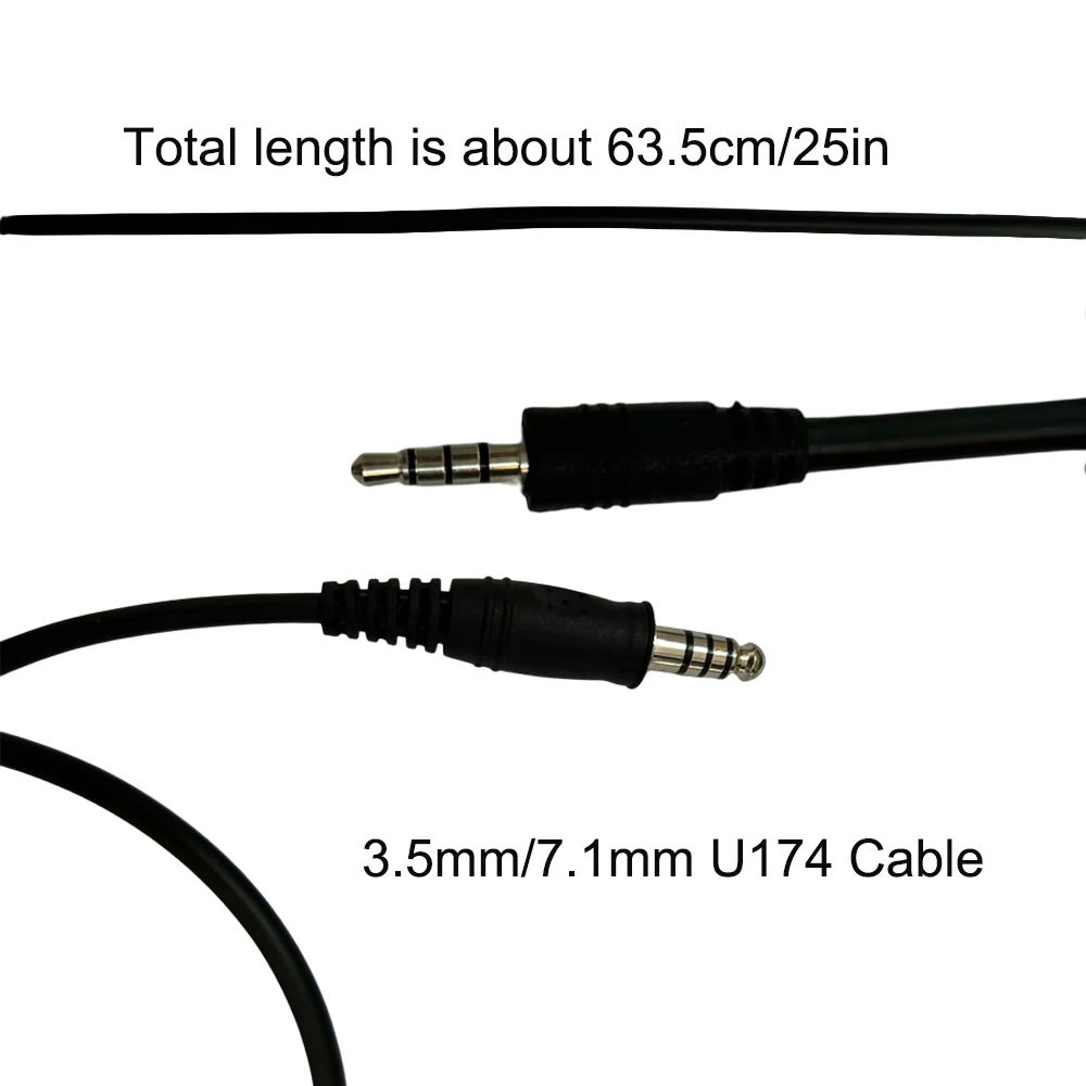 Cable U174 de 3,5mm/7,1mm, accesorios para auriculares deportivos para adaptador U94 PCI PTT Walkie Talkie Motorola Kenwood BAOFENG Radio Gear - imagen 5