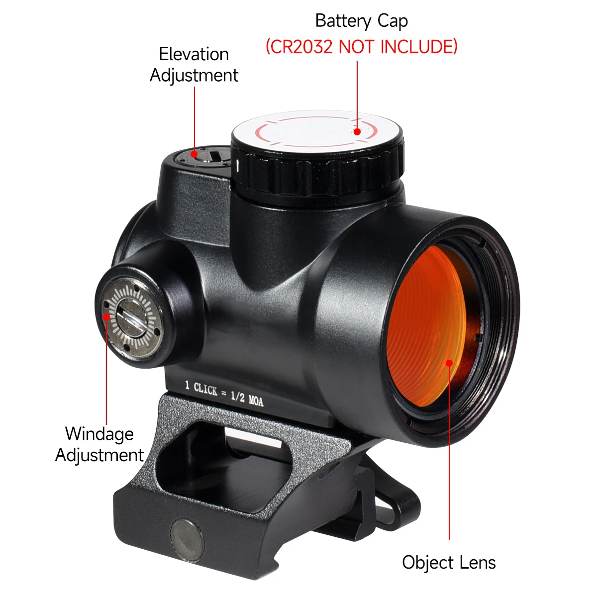 Mira de punto rojo M-HD 2MOA, mira holográfica para caza, colimador, Rifle, mira réflex, mira óptica de punto rojo - imagen 4