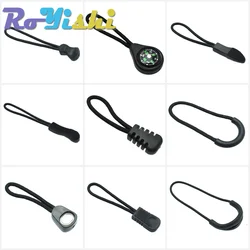 Tirador de cremallera cordón Lariat negro para mochilas tácticas