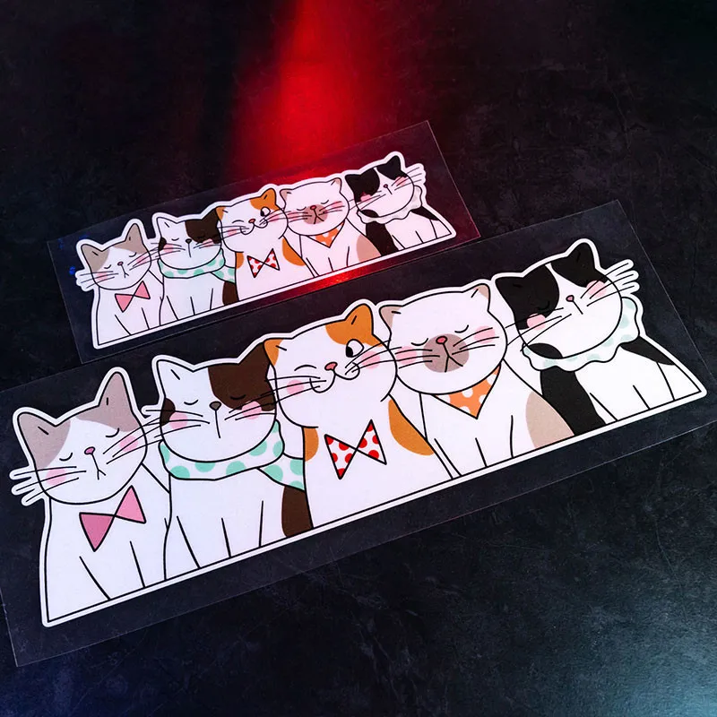 Pegatinas reflectantes impermeables para motocicleta eléctrica, pegatinas de protección solar para el cuerpo, con batería de gatos de dibujos animados