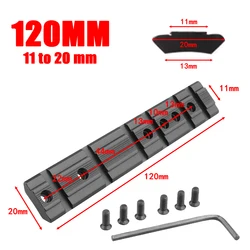 Convertidor de 11mm a 20mm, montaje en riel Picatinny, adaptador de Base de alcance de aluminio, montaje de alcance PicatinnyRail, adaptador de riel de Base curva Plnae