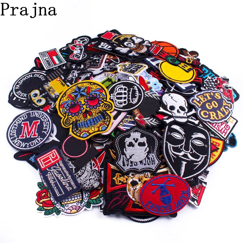 Parches bordados de banda de Rock para ropa, insignias Punk mezcladas al azar, parche de motorista de calavera DIY, parches de planchado para ropa, 10/20 piezas - imagen 3