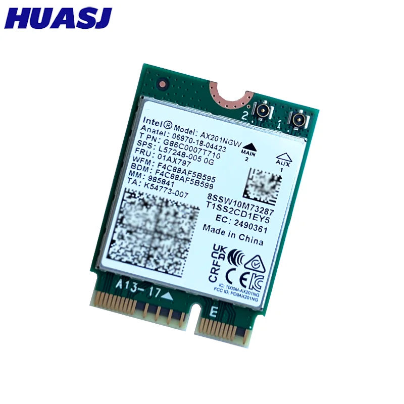 Wi-Fi inalámbrico de doble banda de 2400Mbps 6 Intel AX201 para Bluetooth 5,0 NGFF Key E CNVio 2 tarjeta Wifi AX201NGW 2,4 Ghz/5Ghz 802.11ac/ax - imagen 4