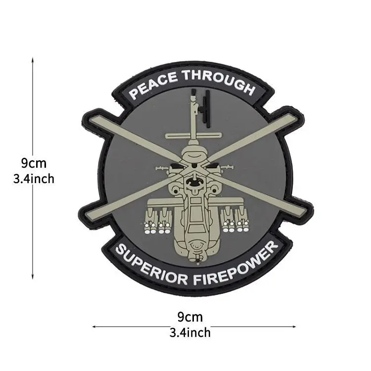 Parche de PVC de la serie Bomber Fighter, insignia de moral de helicóptero, parches adhesivos para mochila con gancho y bucle que brillan en la oscuridad para ropa - imagen 5