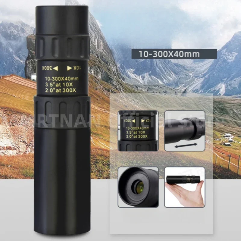 Telescopio Monocular profesional de largo alcance para caza y acampada, binoculares potentes portátiles HD 4K con Zoom 10-300x40, BAK4-Prisms - imagen 2