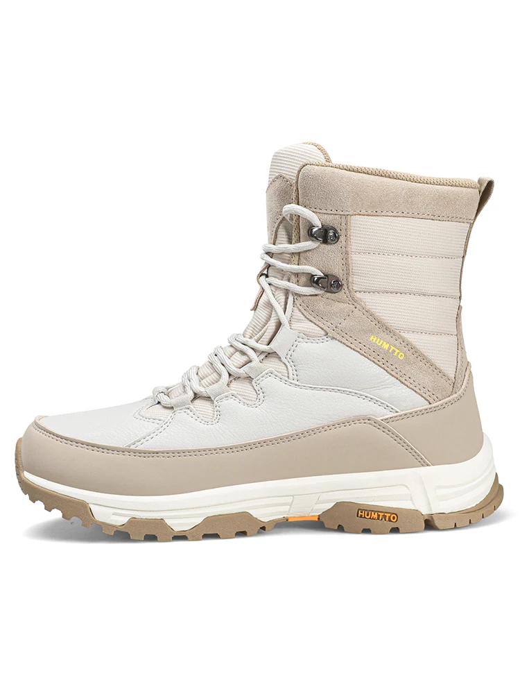 HUMTTO-zapatos de senderismo de alta calidad para exteriores, zapatillas deportivas con piel, botas de nieve de invierno para hombre, zapatillas impermeables para acampar y cazar, resistentes al frío - imagen 3