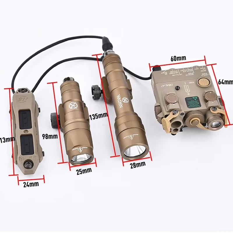 DBAL -A2 M600U M300A linterna táctica DBAL rojo verde azul blanco luz ajuste 20mm Picatinny Rail doble interruptor de presión caza La - imagen 3