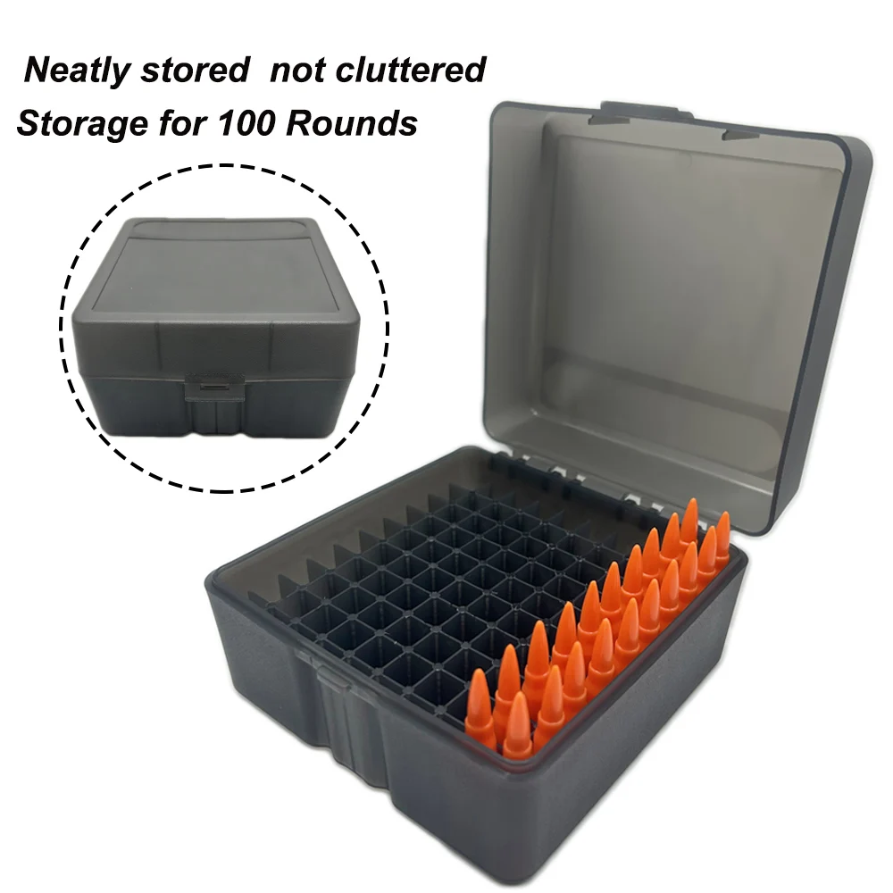Caja de almacenamiento de municiones duradera redonda 100, cartucho táctico, soporte de carcasa redonda para accesorios de caza de calibre 5,56x45, 223, - imagen 4