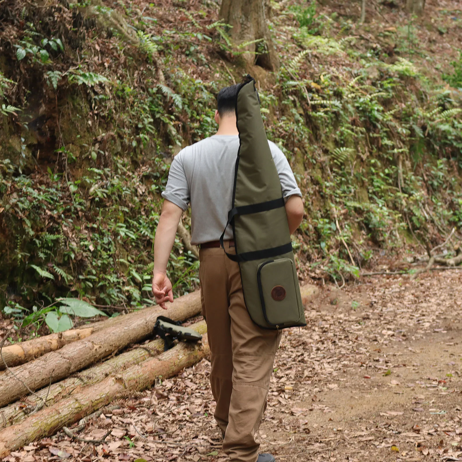 Tourbon-funda protectora para Rifle de nailon, bolsa protectora para pistola de 112cm, Estuche de transporte para tiro, acolchado suave con bolsillo, caza verde - imagen 2