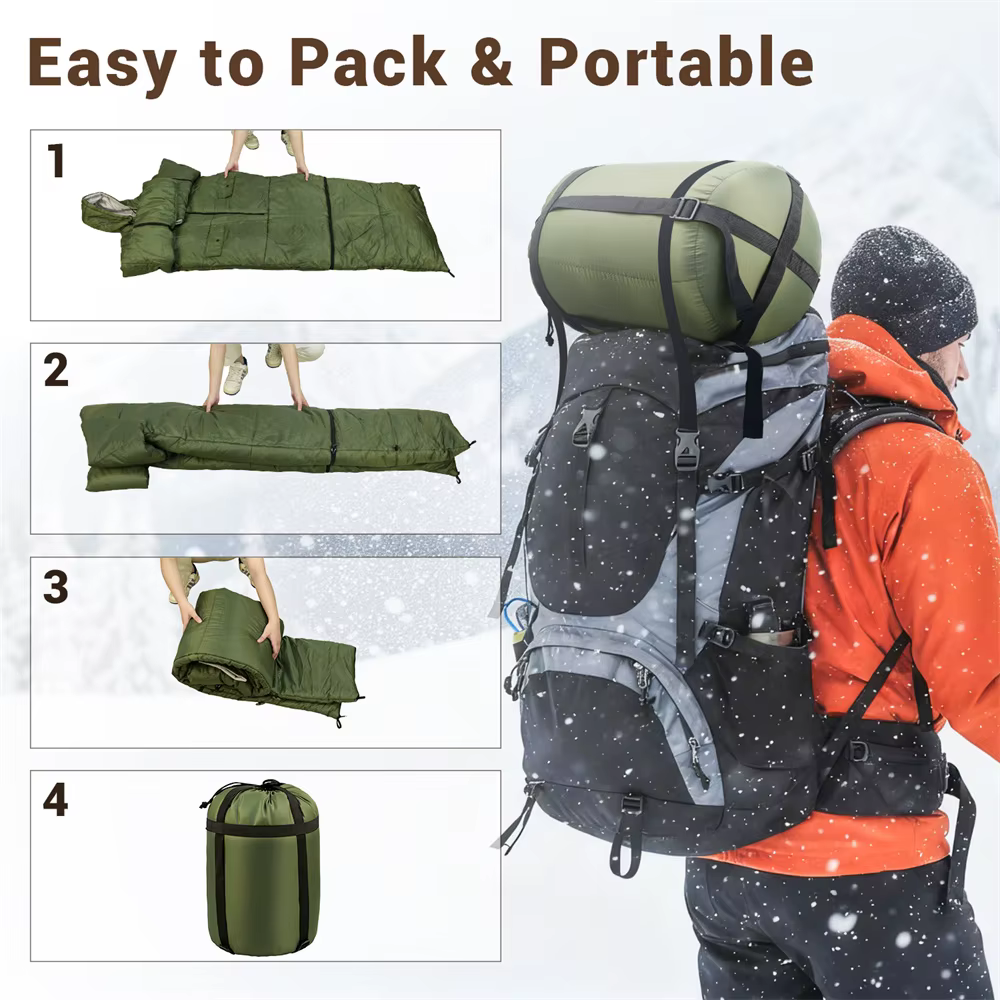 Saco de dormir táctico ligero invierno ripstop para caza y camping - imagen 4