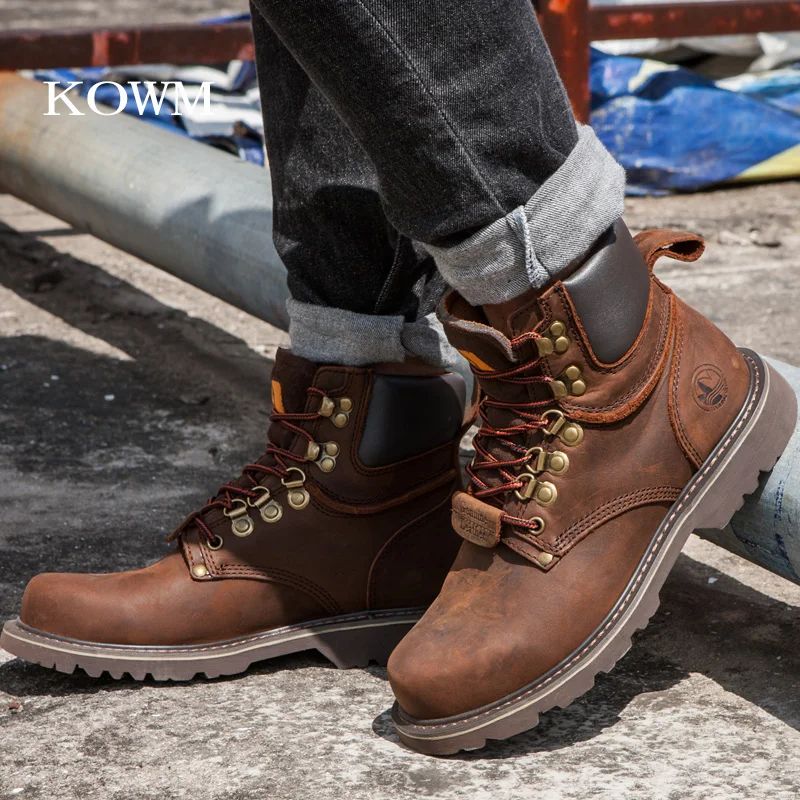 Zapatos de senderismo de cuero de vaca para hombre y mujer, botas de caza impermeables, zapatos acticos del desierto, zapatillas informales, zapatos de Trekking al tobillo - imagen 3