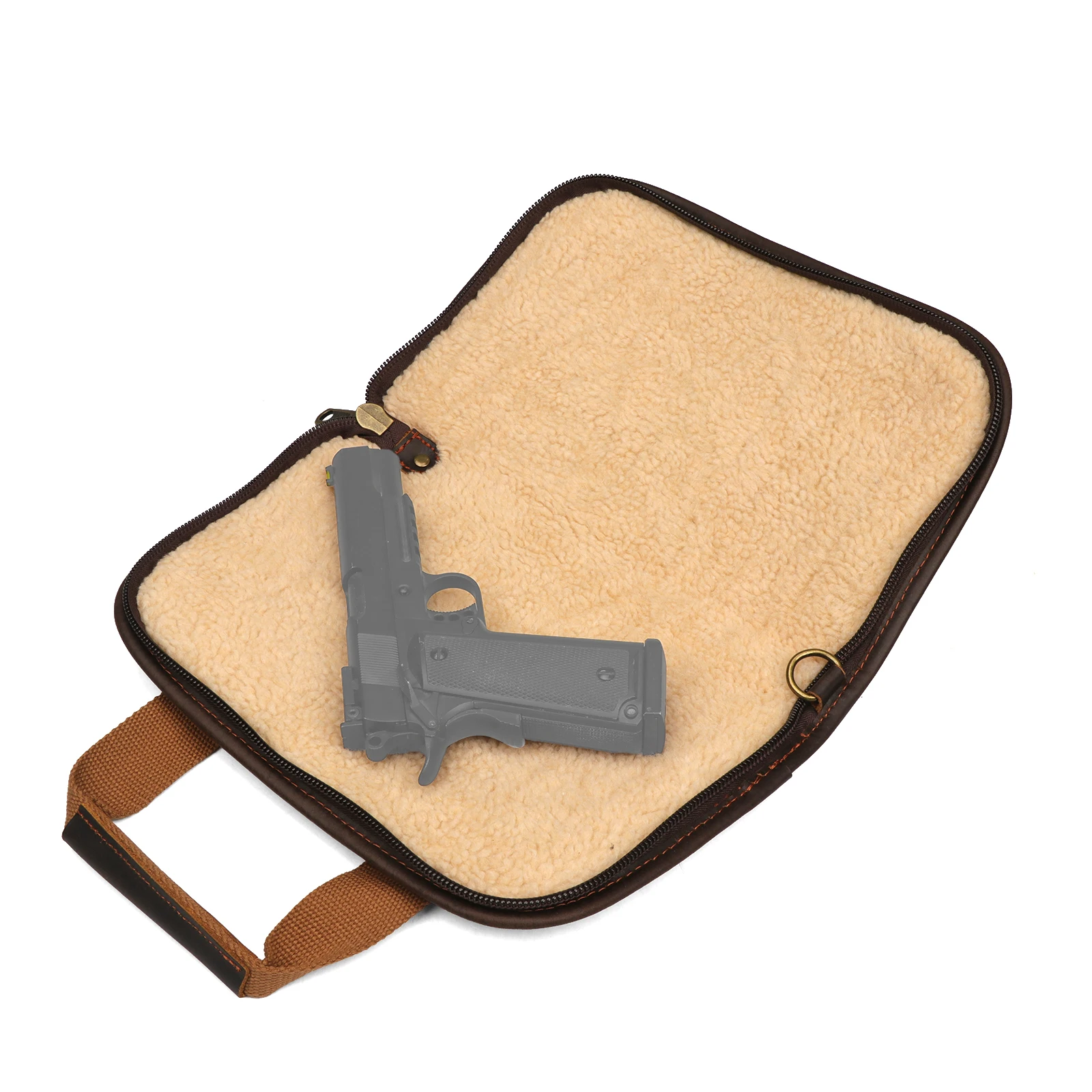 Tourbon-bolsa táctica para pistola de caza, bolsa de almacenamiento suave para pistola, Funda de lona y cuero con soportes para munición, tiro acolchado de lana - imagen 4