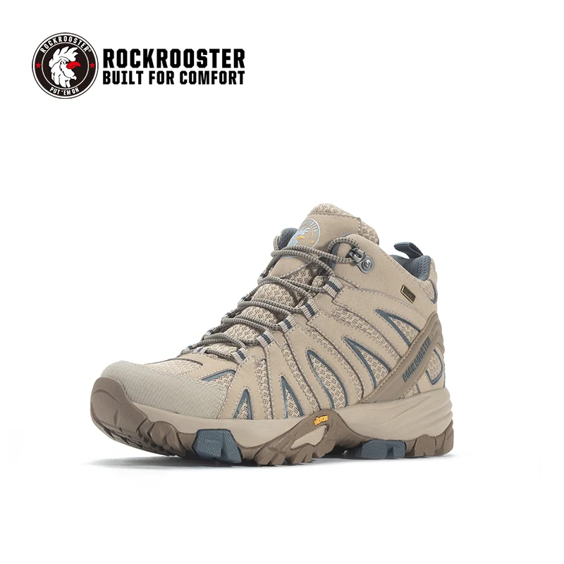 ROCKROOSTER-zapatos de senderismo impermeables para hombre, botas tácticas de combate en el desierto, zapatillas de cuero de vaca para exteriores, zapatos de trekking - imagen 4